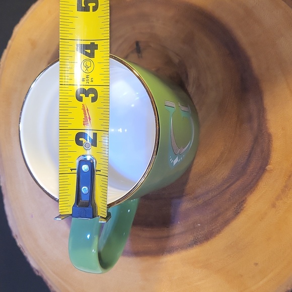 OPALHOUSE XL stoneware tea coffee mug letter G Monogram green gold - Picture 7 of 8